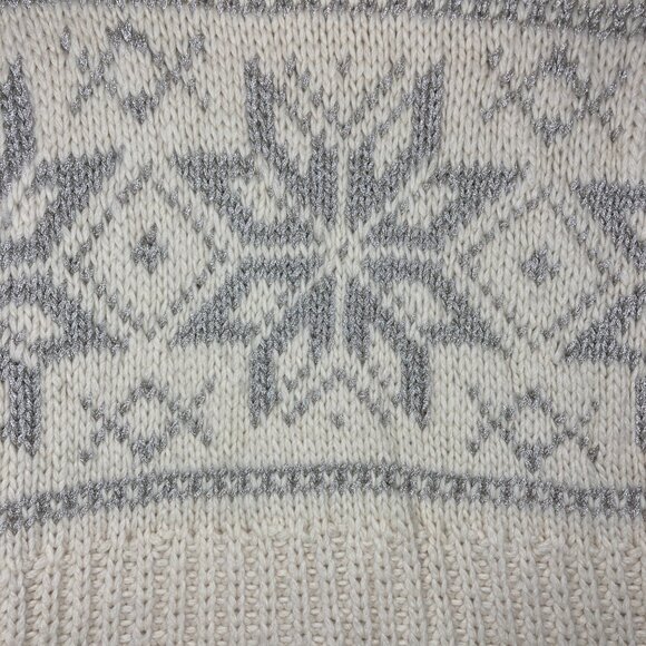 Vintage 90s RALPH LAUREN BLUE LABEL Sweater Vest Cashmere Wool Ivory Snowflake M - Picture 4 of 16